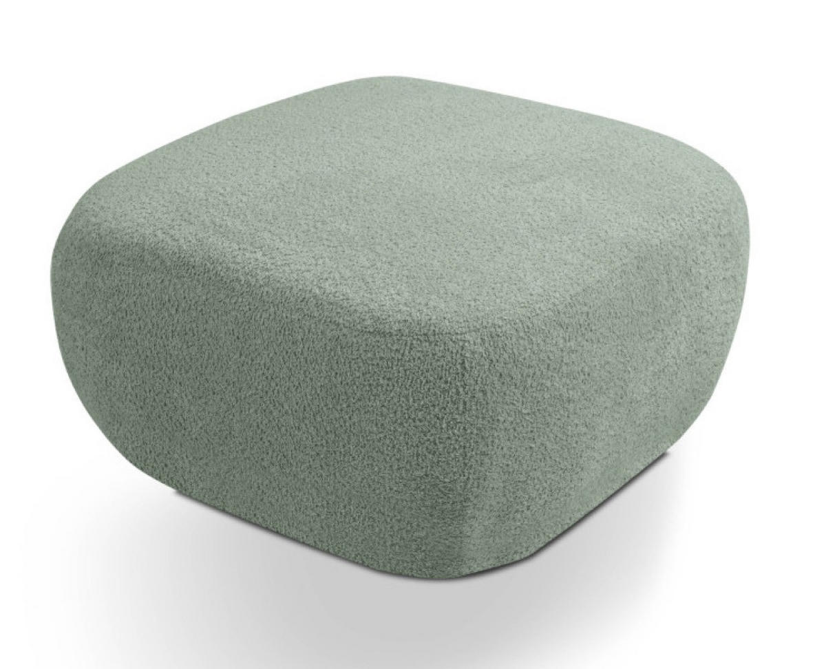 POUF Mint Abriamo Stoff Auf Schwarzen Niedrigen Beinen - Grün, Textil (75/39/75cm) - Sepro Meble