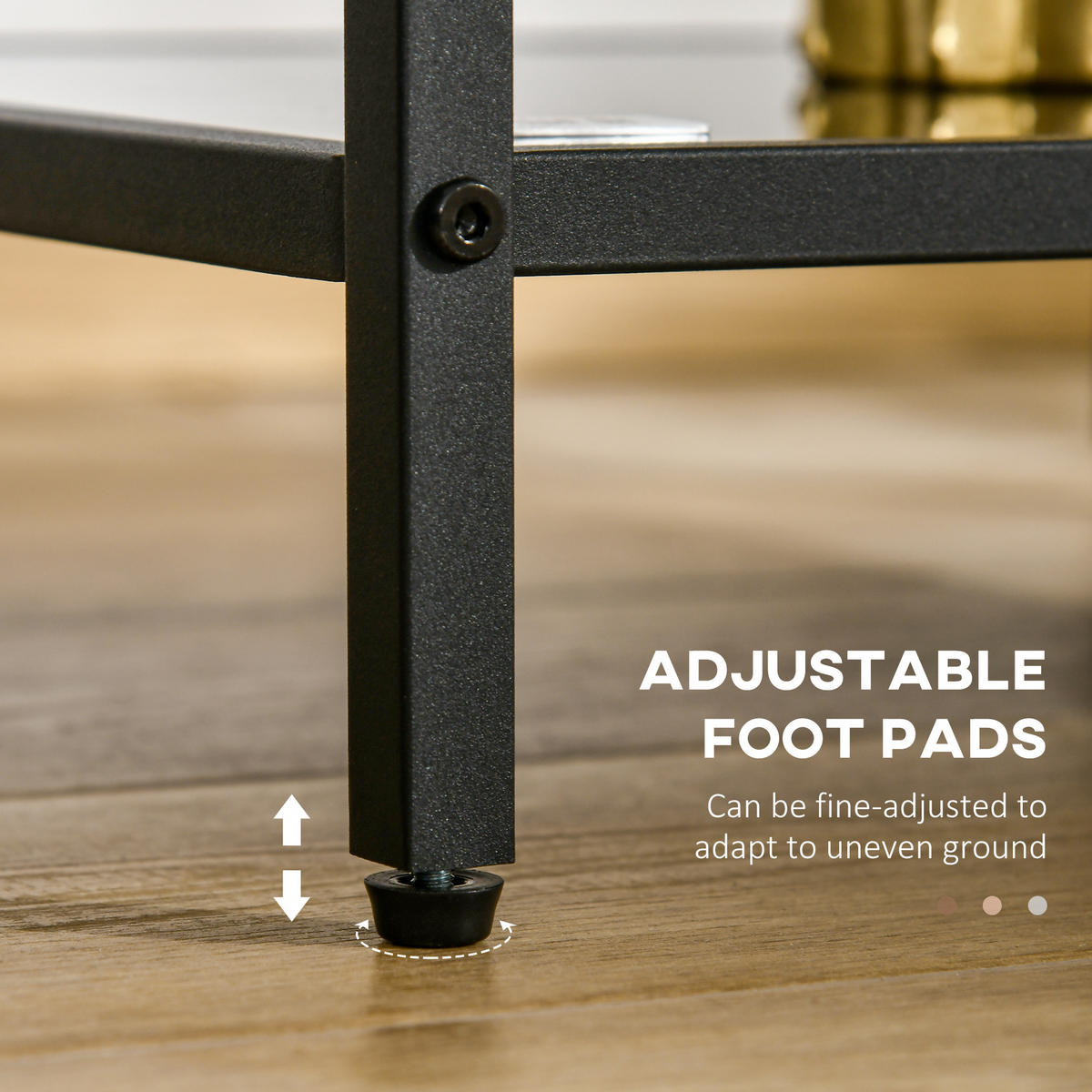 BEISTELLTISCH mit gehärteten Glasplatten - Schwarz, Glas (40/40/50cm) - HOMCOM