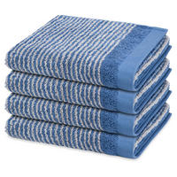 HANDTUCH Stripes 4er-Set - Blau, Textil (50/100cm) - Ross