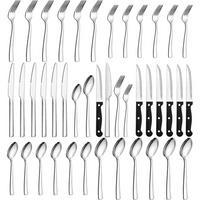 BESTECKSET 36-teilig für 6 Personen Edelstahl hochglanzpoliert - Silberfarben, Metall