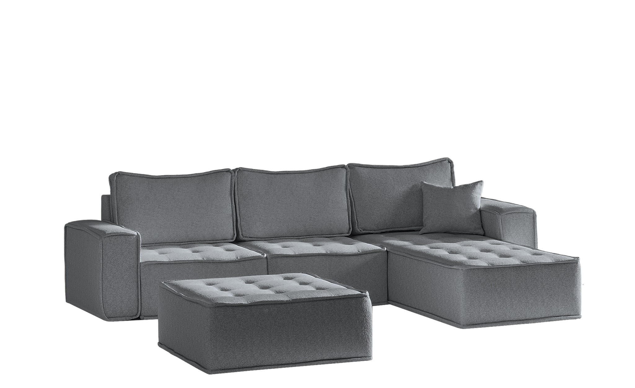 ECKSOFA Sande In Alpine - Anthrazit, Holzwerkstoff/Textil (292/192cm) - Fun Möbel