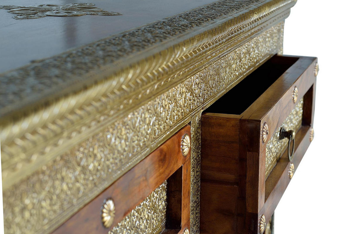 KOMMODE aus Akazienholz, Keramik und Bronze - Kirschbaumfarben, Holz (105/90/40cm) - Giner y Colomer