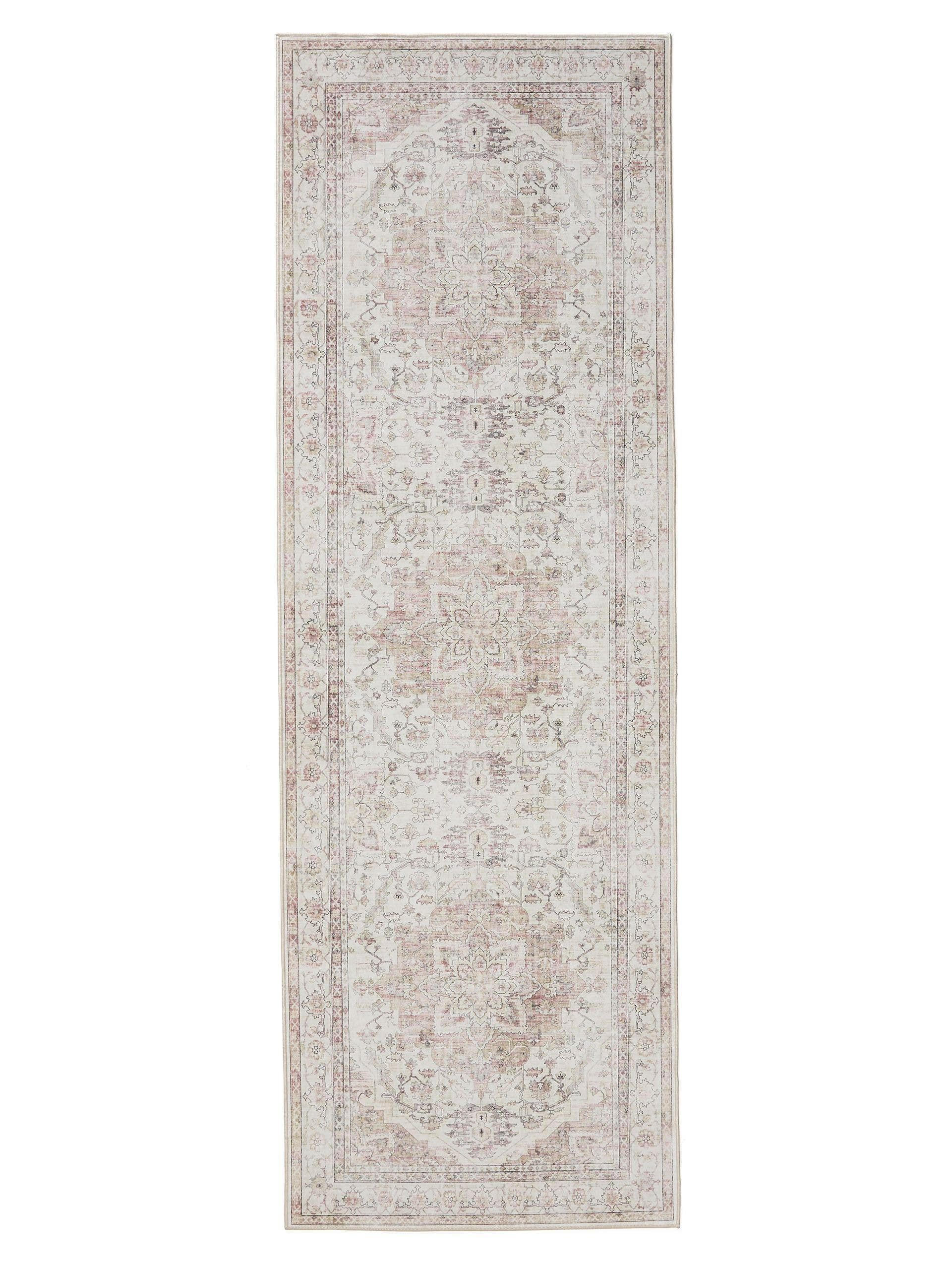 VINTAGE-LÄUFER George waschbar 80x240 cm - Beige/Rosa, Kunststoff (80/240cm) - benuta