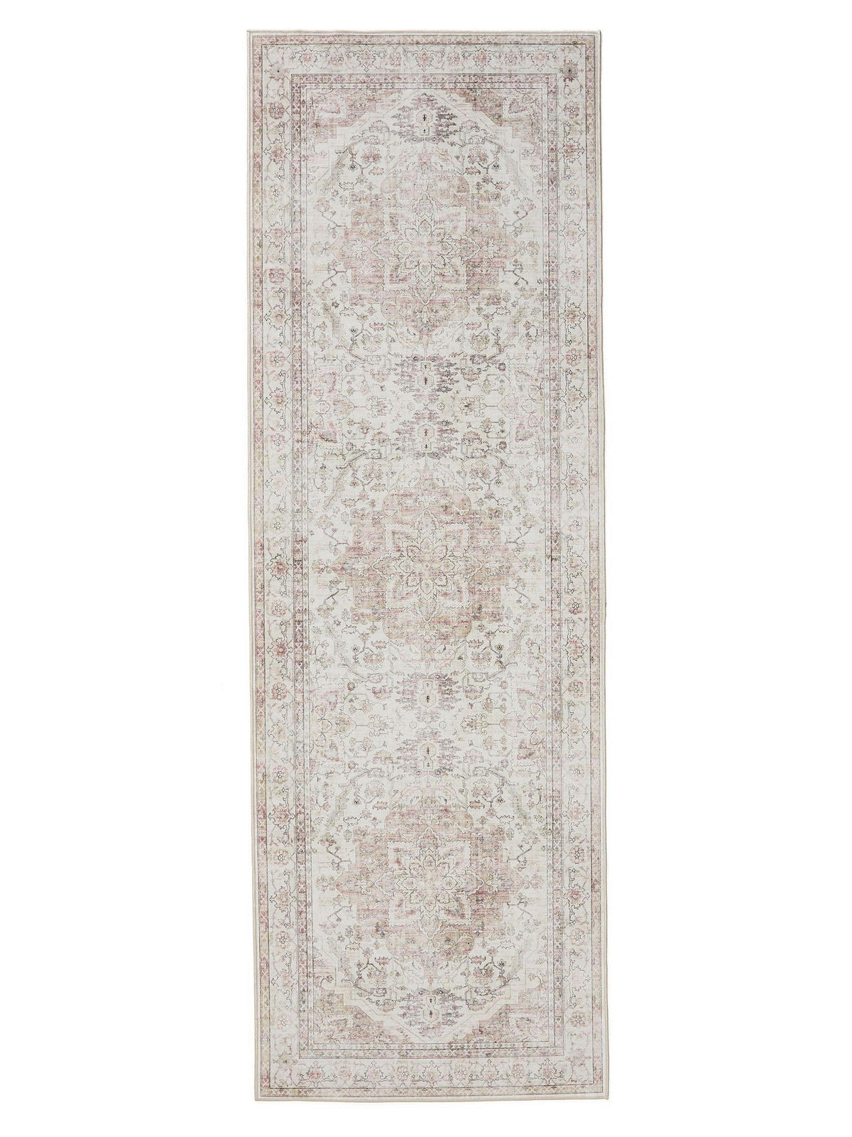 VINTAGE-LÄUFER George waschbar 80x240 cm - Beige/Rosa, Kunststoff (80/240cm) - benuta