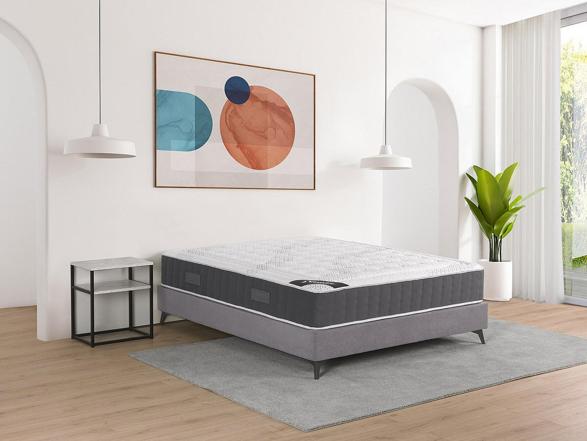 STANDARDMATRATZE - 2 Personen - Stoff - Weiß - - Weiß, Textil (160/200cm) - Vente-Unique