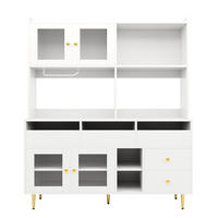 BUFFETSCHRANK Kombi Weiß 145/39/171 cm - Weiß, Holz (145/171/39cm) - PANGIVO