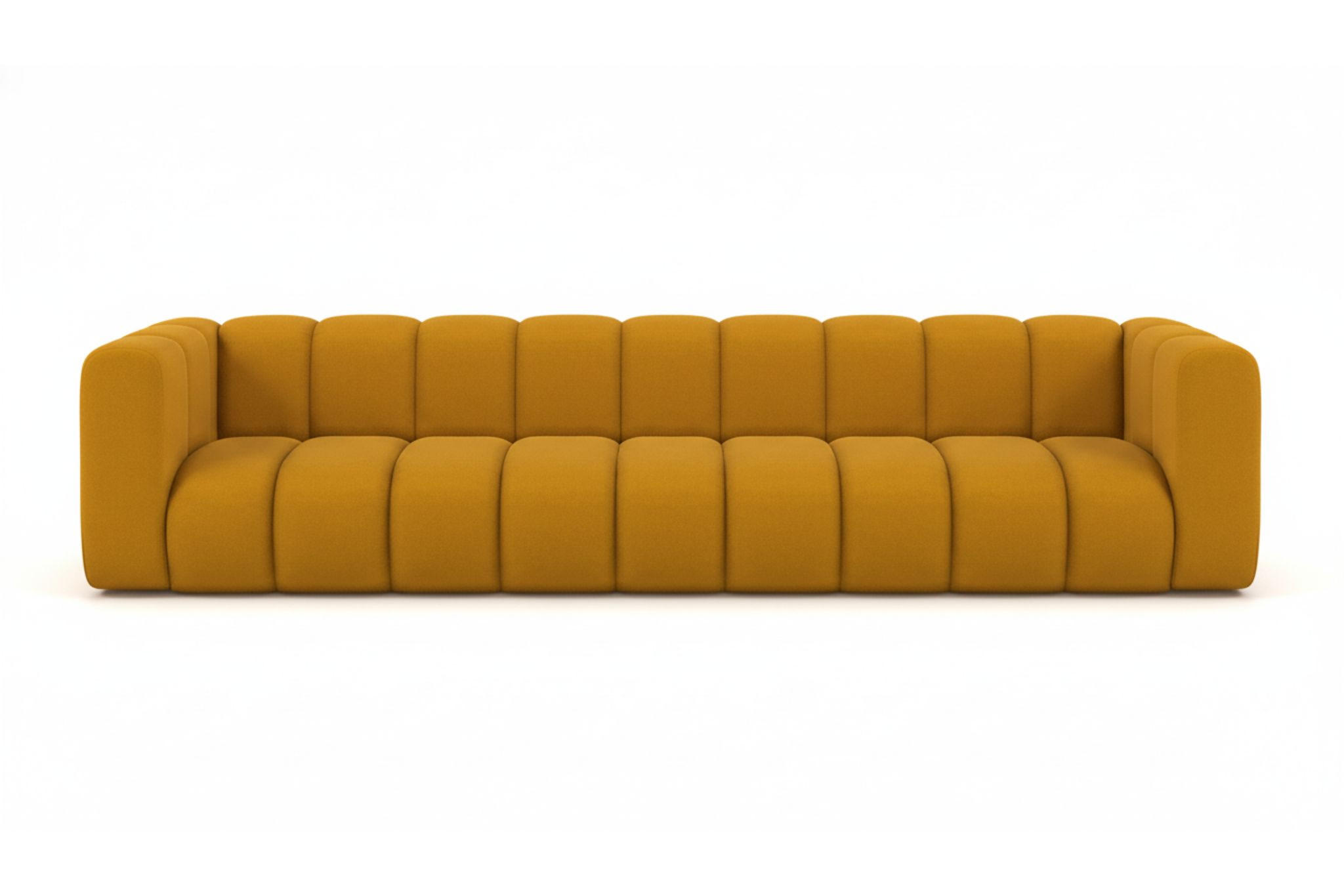 COUCH, Fünfsitzer-Sofa Grand, Veloursstoff Salvador, Gelb - Gelb, Holz (314/70/87cm) - Kaiser Möbel