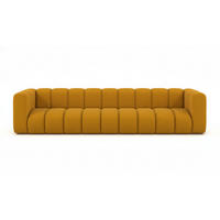 COUCH, Fünfsitzer-Sofa Grand, Veloursstoff Salvador, Gelb - Gelb, Holz (314/70/87cm) - Kaiser Möbel