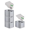 EUROBOX 4x Nextgen Economy Mit Scharnierdeckel Grau/GrünGriffe Offen 30 Liter - Grün, Kunststoff (30/32/40cm) - PROREGAL