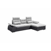 ECKSOFA mit Schlaffunktion und verstellbaren Armlehnen - Chromfarben/Hellgrau, Kunststoff/Textil (170/268cm) - ed exciting design