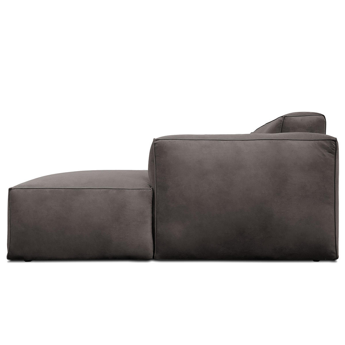 ECKSOFA mit Longchair - Graubraun/Schwarz, Kunststoff/Textil (345/170cm) - home24