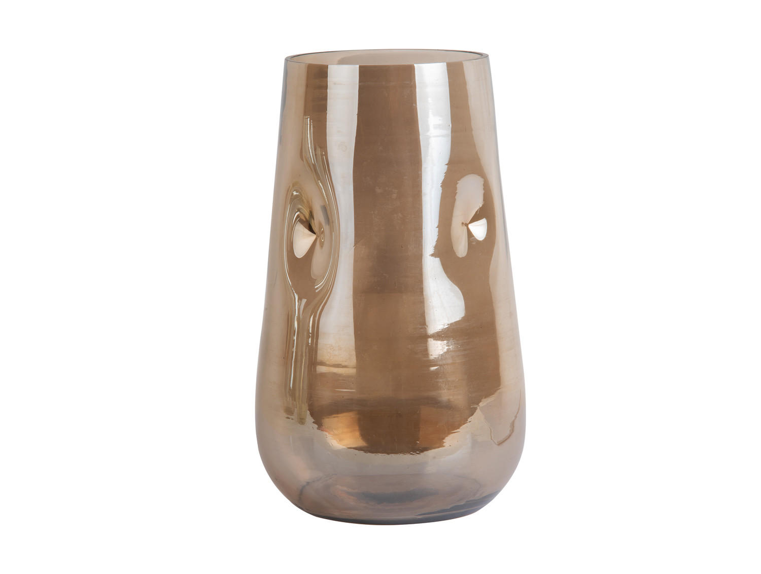 VASE Luster Organic 17/17/26 cm - Braun, Glas (17/26cm) - Present Time