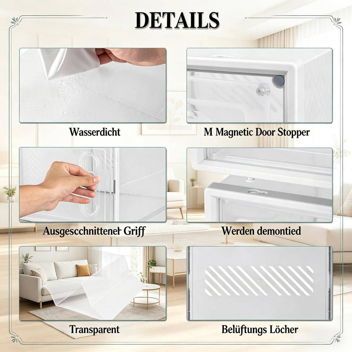 AUFBEWAHRUNGSBOXEN Transparent Weiß 12er-Set 50/35,5/111,5 cm - Transparent, Kunststoff (50/111.5/35.5cm) - PANGIVO