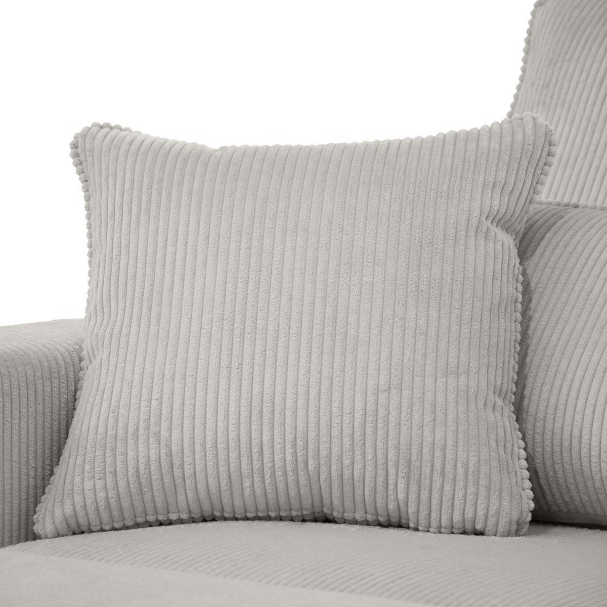 ECKSOFA Pablo ohne Schlaffunktion, mit abgerundeter Ottomane, links, Graubeige - Hellgrau, Textil (319/196cm) - Beautysofa