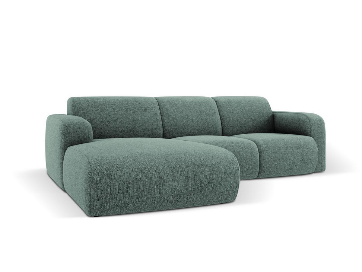 ECKSOFA links Molino aus Chenille-Stoff petrol 4 Sitzplätze - Petrol, Textil (170/250cm) - Micadoni