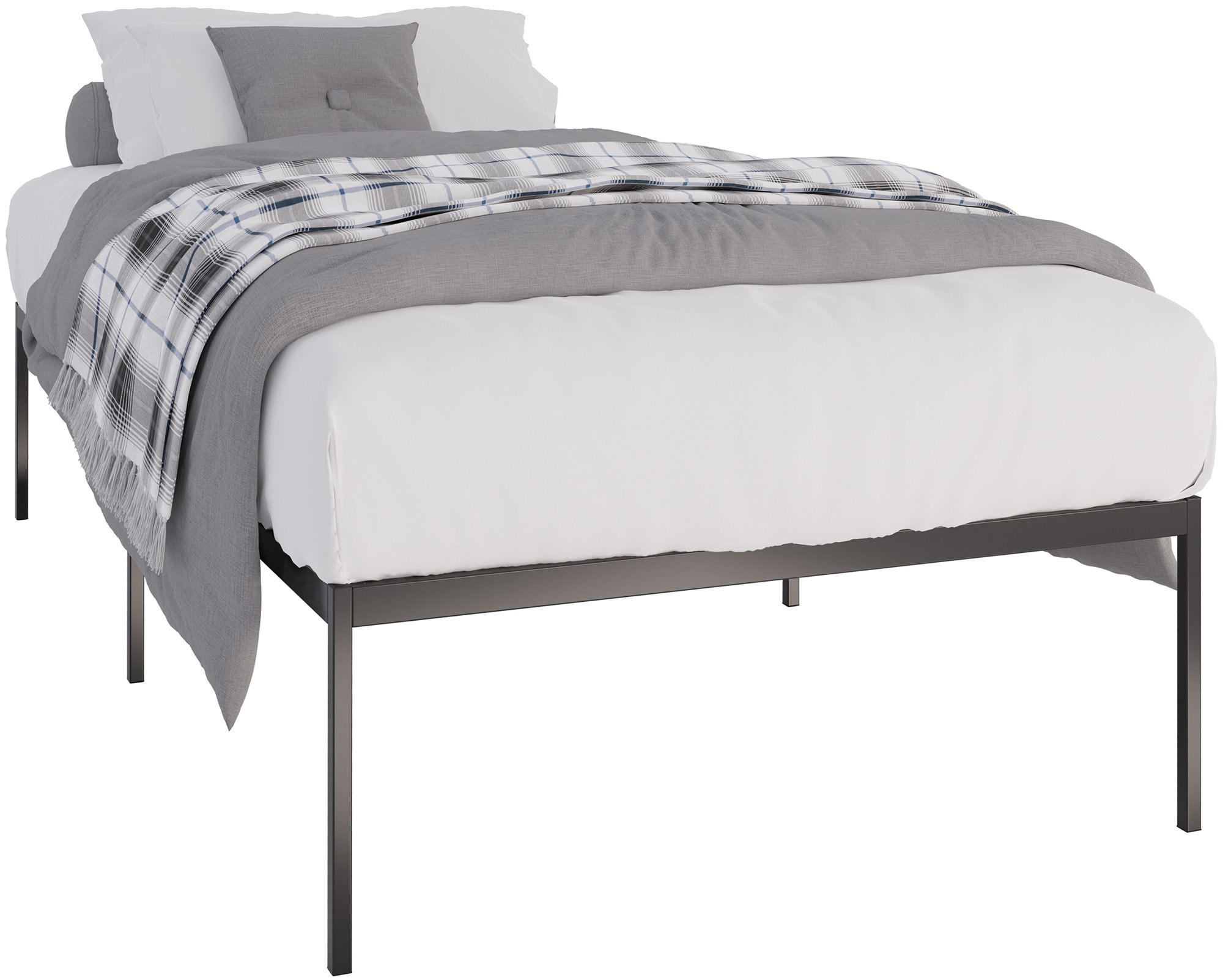 METALLBETT 105.5/205.5/42.5 cm Metall Schwarz - Schwarz, Metall (105.5/205.5cm) - CLP