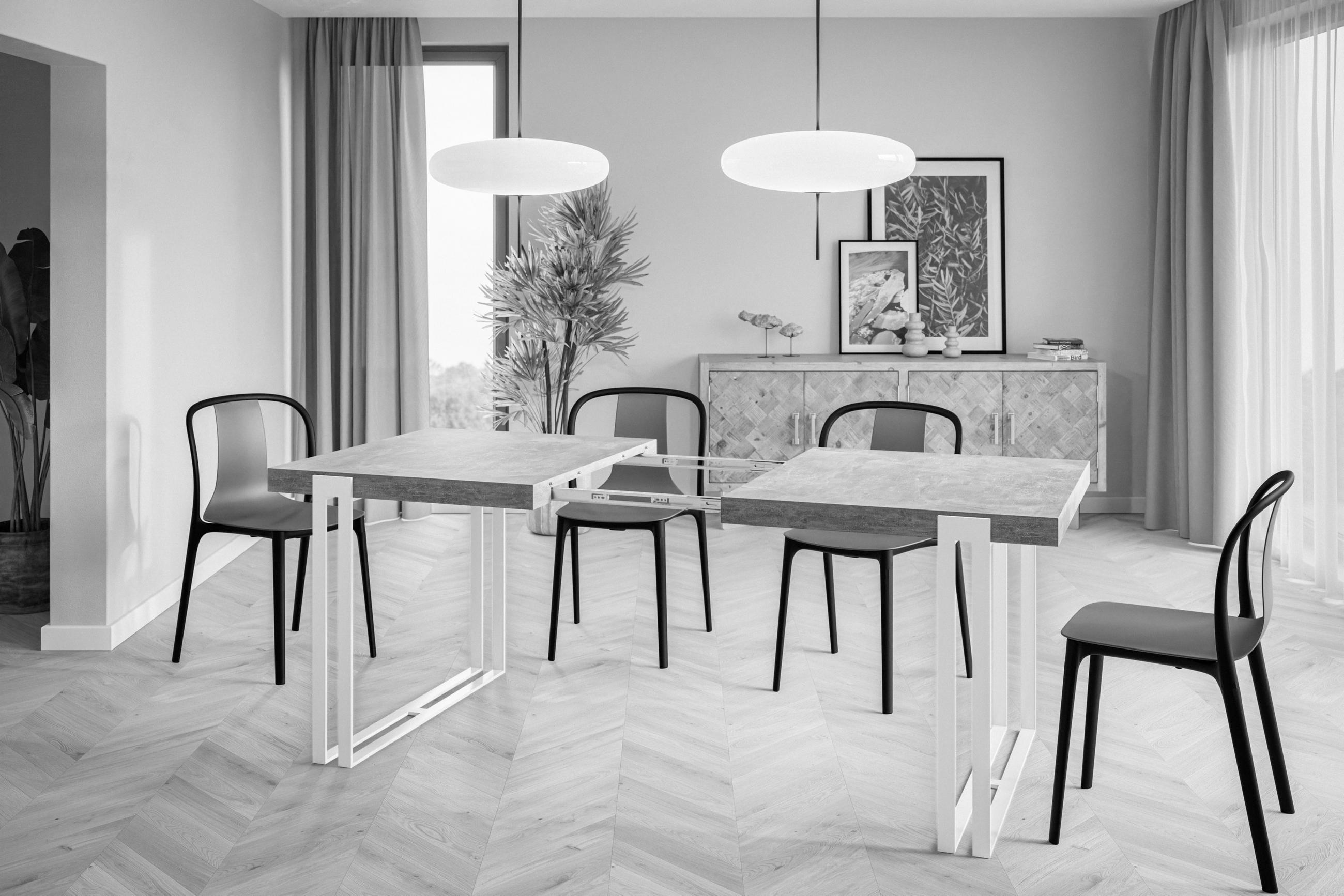 Thumbnail - Alpi-Möbel Esszimmertisch, Dunkelgrau, Schwarz, Holzwerkstoff, Rechteckig, U-Form, 90x77x180 cm, Esszimmer, Tische, Esst...