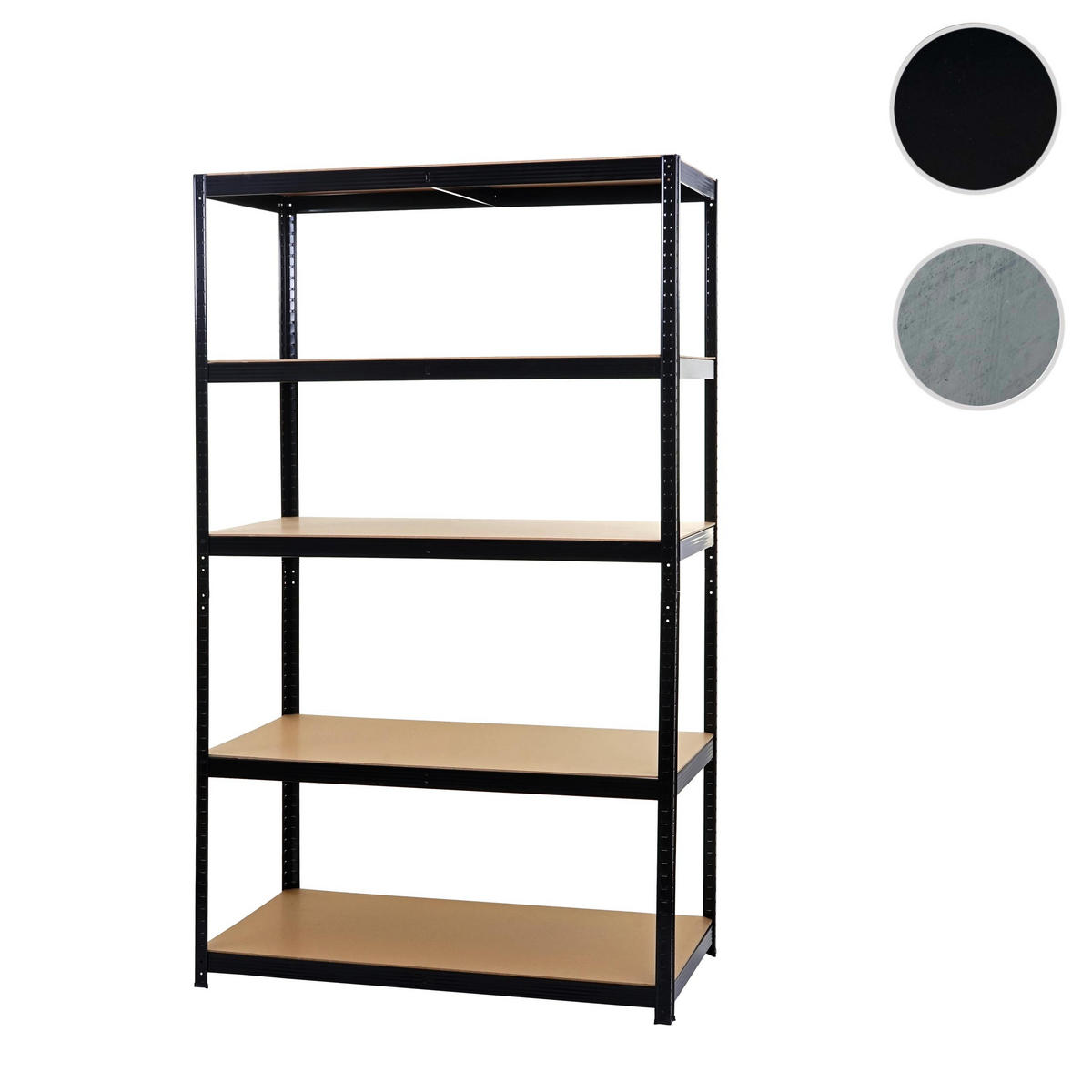 SCHWERLASTREGAL Schwarz, Braun - Schwarz/Braun, Metall (121/200/61cm) - MCW