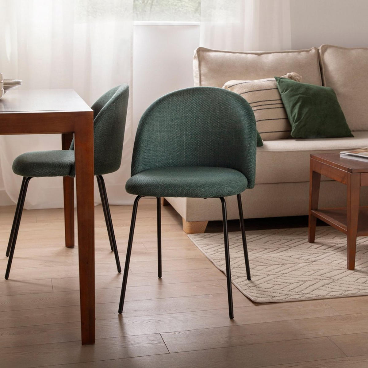 ESSZIMMERSTUHL Olivia Grün 48 cm x 81 cm - Grün, Textil (48/81/53cm)