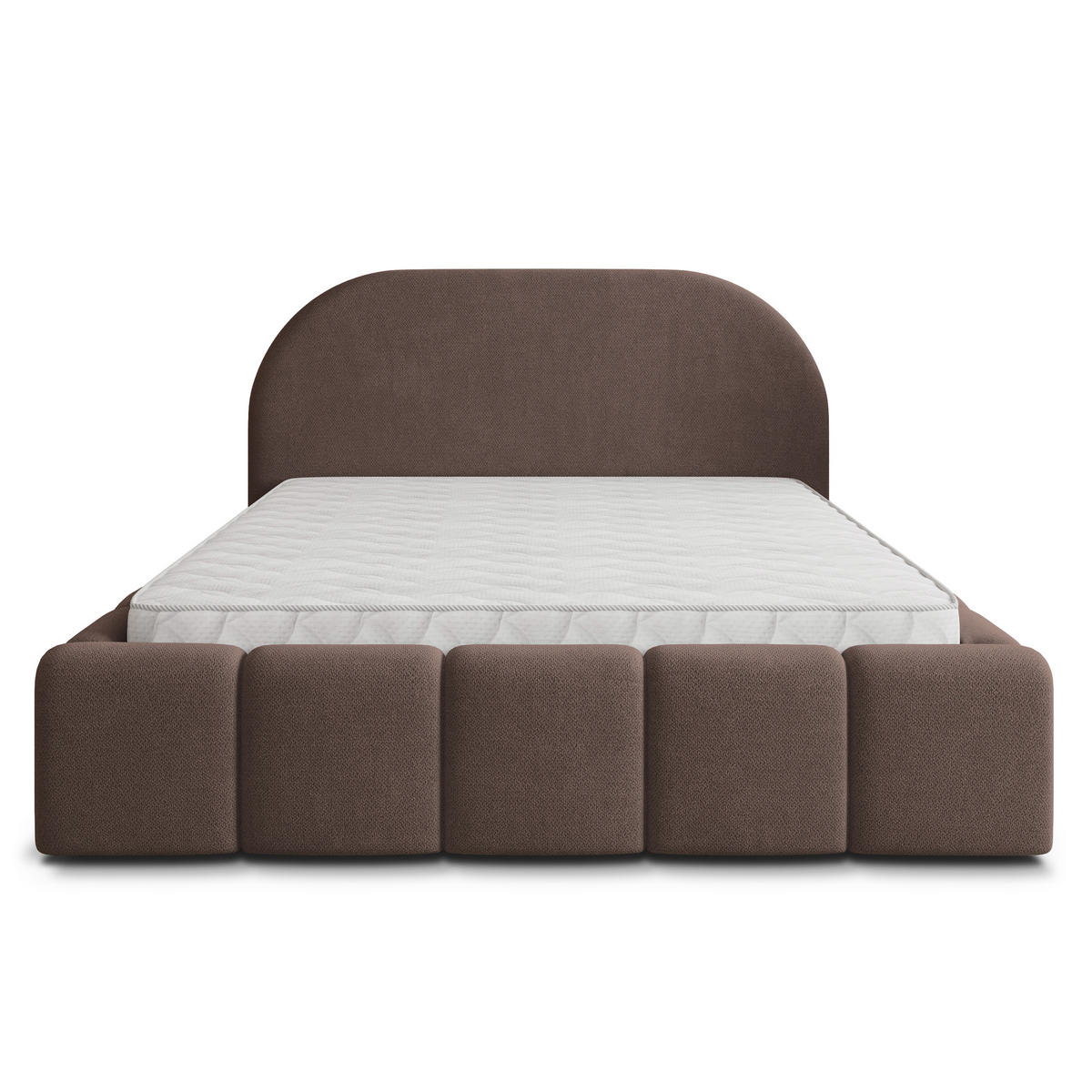 POLSTERBETT FLUSSO 140x200 cm mit Bettkästen - Braun - Braun, Holz (140/200cm) - MASSENO