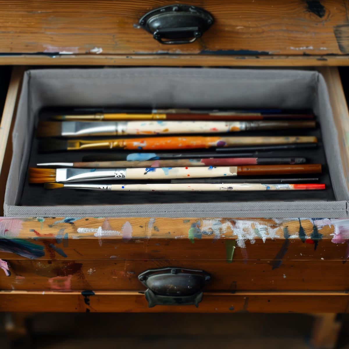 4-DIELNY organizér na zásuvky - sivá, textil (35/10/33cm) - Relaxdays