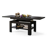 COUCHTISCH rechteckig Schwarz ausziehbar höhenverstellbar - Schwarz, Holzwerkstoff (65/130/58cm) - designimpex