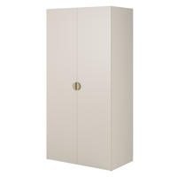 KLEIDERSCHRANK Moonir Greige 100 cm - Taupe/Goldfarben, Holzwerkstoff/Metall (100/200.5/57cm) - Selsey