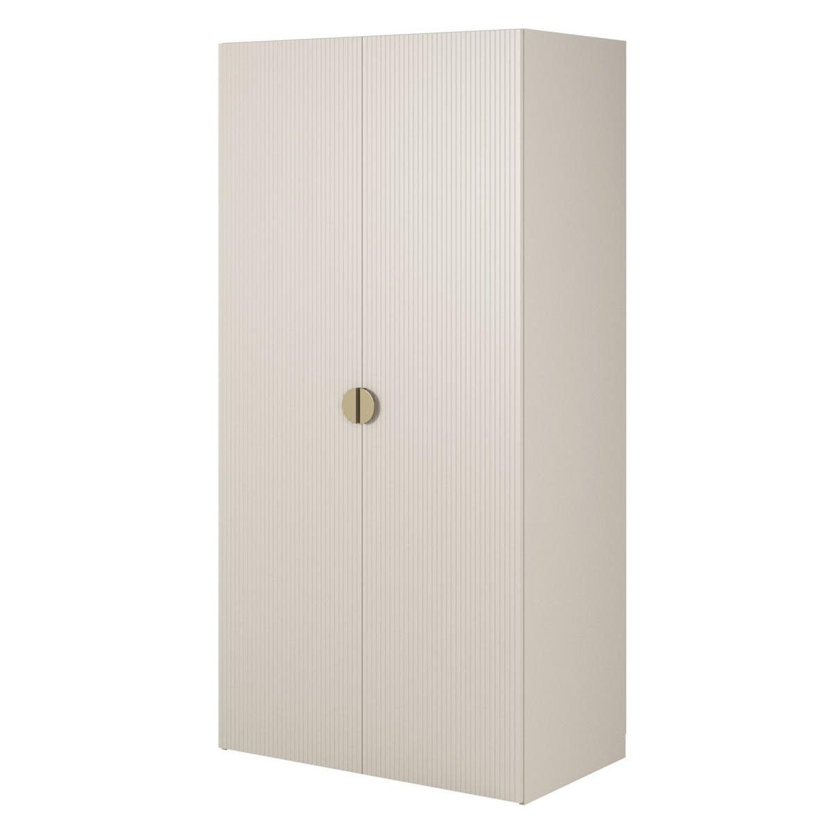 KLEIDERSCHRANK Moonir Greige 100 cm - Taupe/Goldfarben, Holzwerkstoff/Metall (100/200.5/57cm) - Selsey