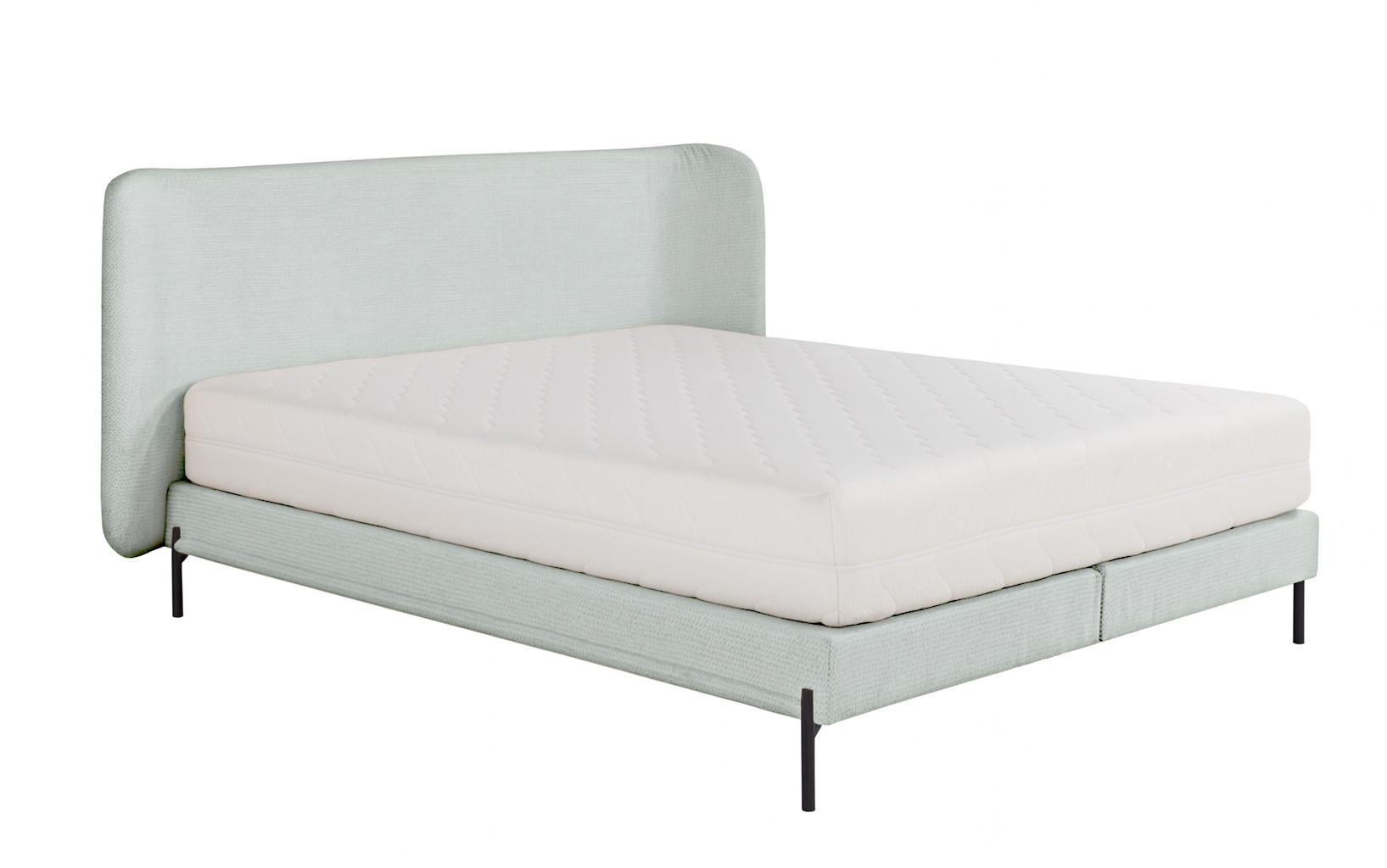 POLSTERBETT mit Matratze SIERRA, Hellgrau, 140x200 cm - Hellgrau, Textil (140/200cm) - KS Home Concept