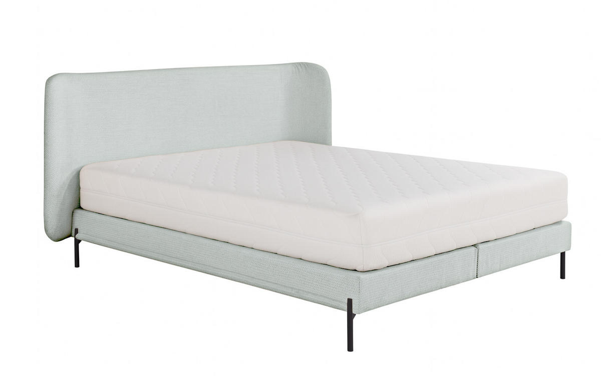 POLSTERBETT mit Matratze SIERRA, Hellgrau, 140x200 cm - Hellgrau, Textil (140/200cm) - KS Home Concept
