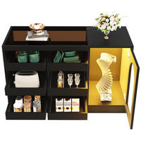 SIDEBOARD, 6 Schubladen, LED-Beleuchtung, Modern, Schwarz - Schwarz, Holzwerkstoff (40/75/120cm) - FLIEKS