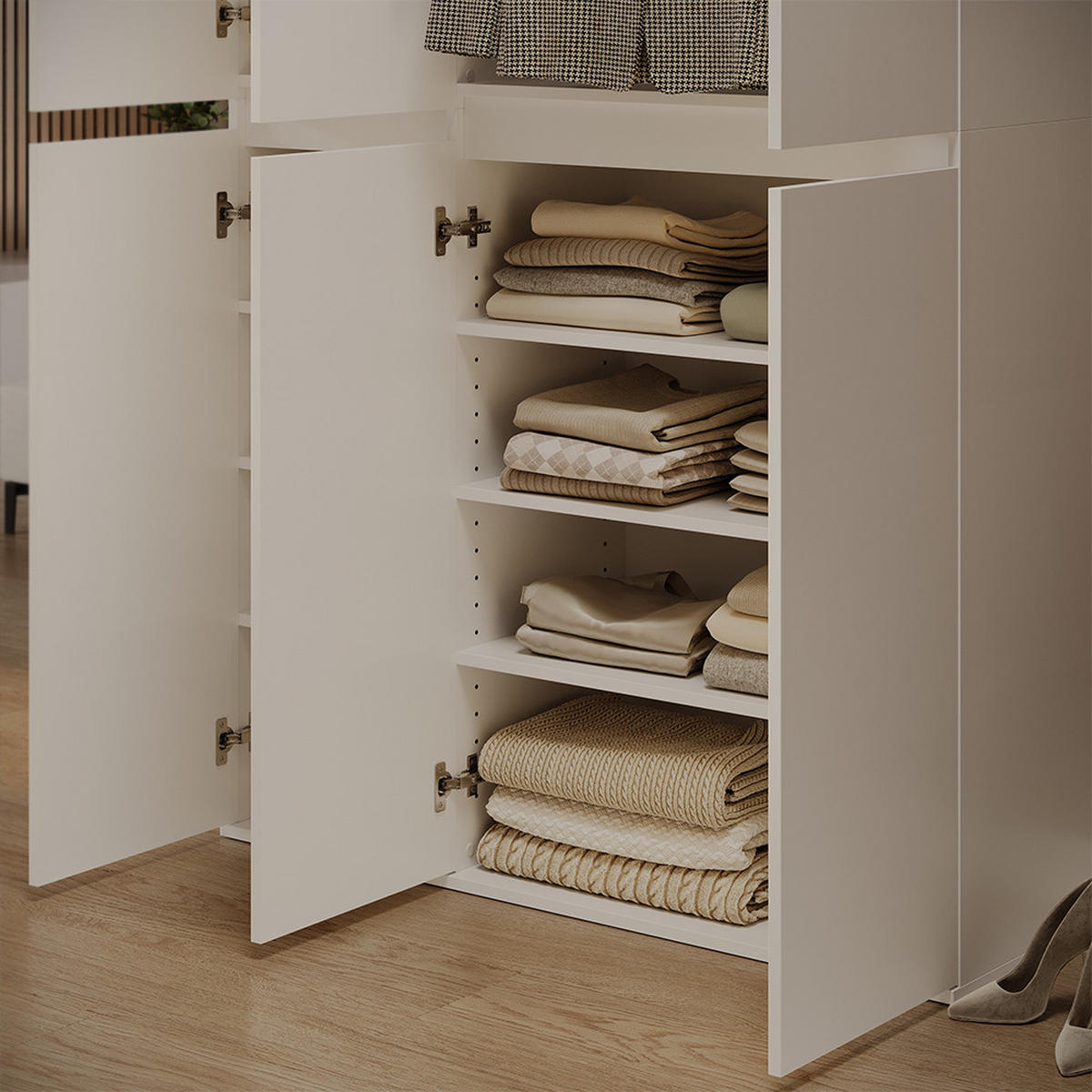 EINLEGEBODEN Claus Weiß 2er Set - Weiß, Holzwerkstoff (70.7/1.6/36.3cm) - Vicco