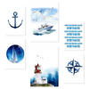 POSTER Set Mit 6 Dekoratives, Blatt Mit Marineblauer A3 & A4 Rahmenlos - Klar, Papier (29/3cm) - Nacnic