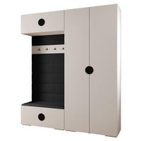 GARDEROBEN-SET 236,7/200/47 - Schwarz/Weiß, Holz/Metall (200/236.7/47cm) - Abiks Möbel