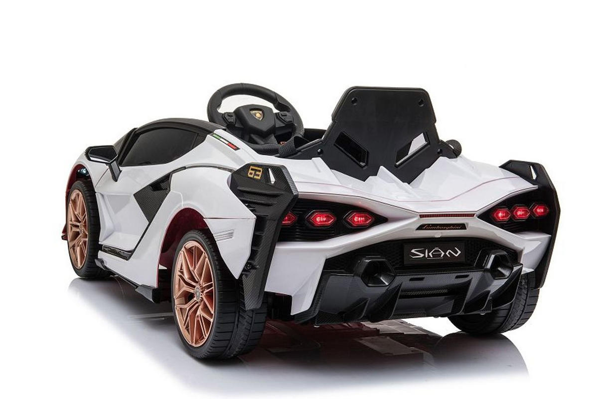 KINDERELEKTROAUTO Lamborghini Sian weiß EVA-Reifen Flügeltüren Scheinwerfer - Weiß, Kunststoff (108/62/40cm) - Es-Toys