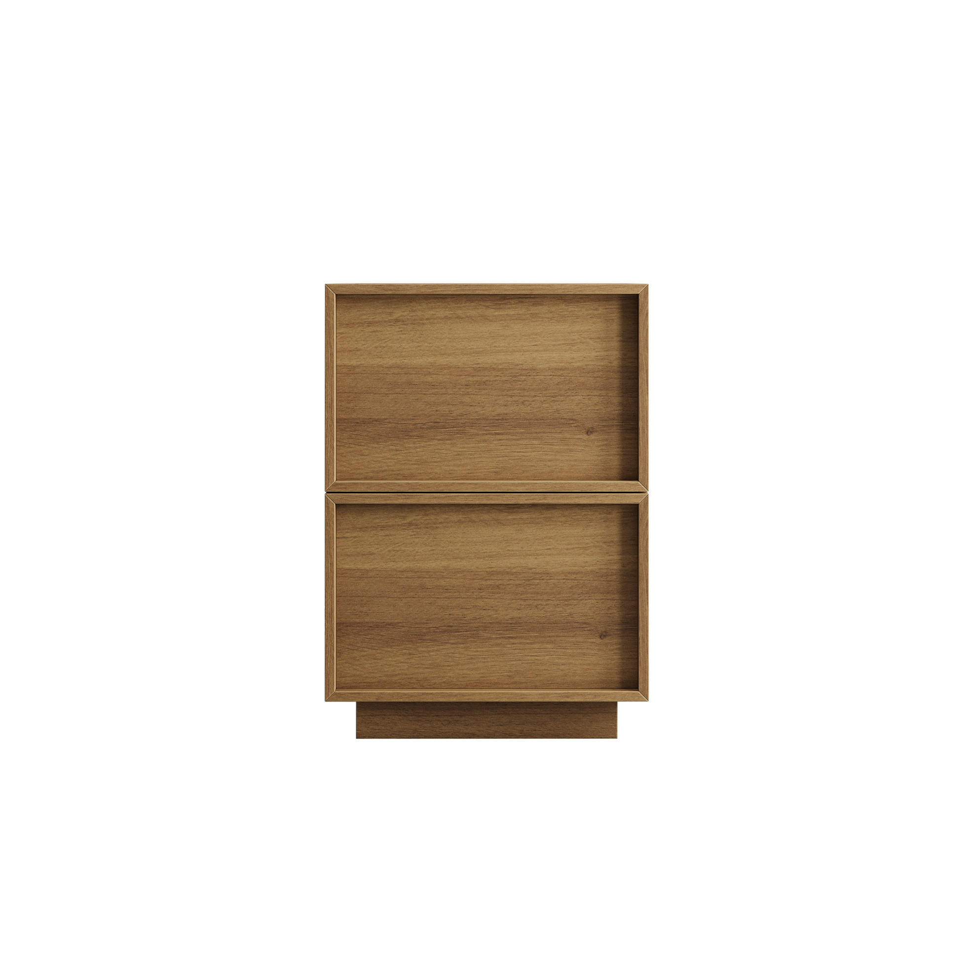 NACHTTISCH aus MDF und Holzwerkstoff 38x48x55 cm Eichefarben mit 2 Schubladen und griffloser Front - Nussbaumfarben, Holzwerkstoff (38/50/48cm) - Modfu