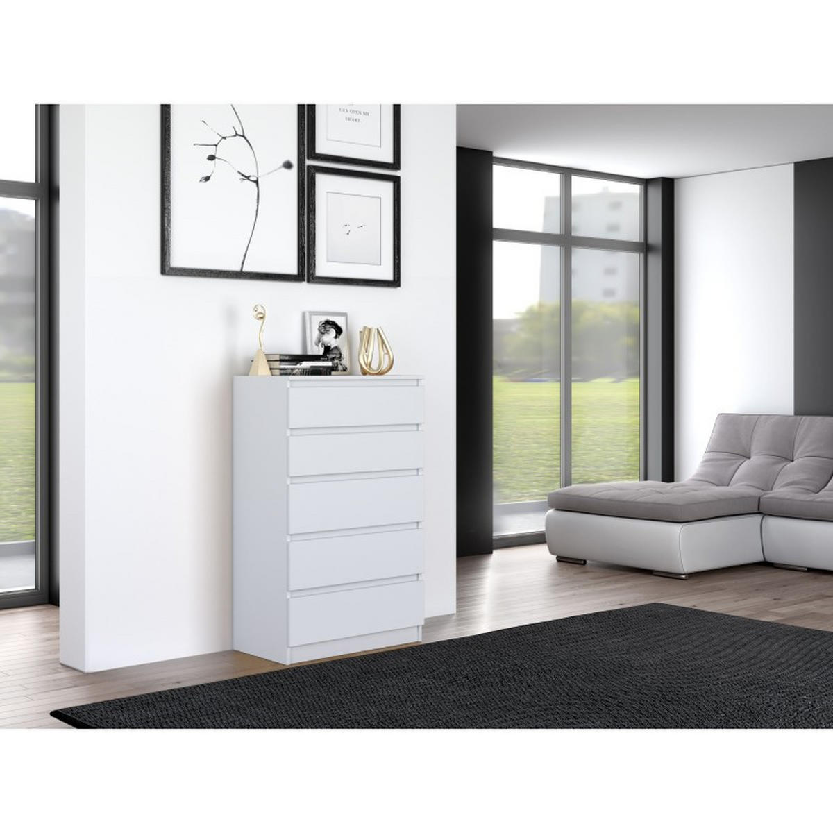 KOMMODE Weiß 70/109,5/40 - Weiß, Holzwerkstoff (70/110/40cm) - RAUMHIRSCH FURNITURE