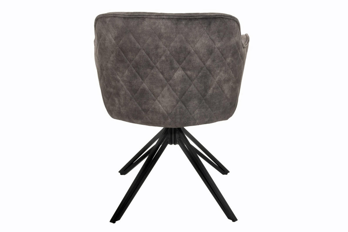 ARMLEHNSESSEL SAMOS - Schieferfarben/Anthrazit, Textil/Metall (40/82/46cm) - SAM