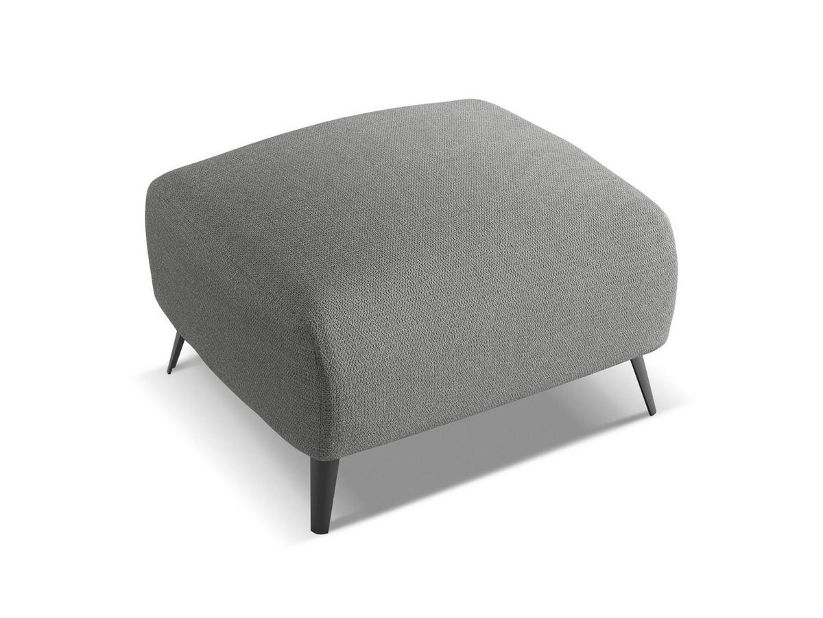 POUF Chenille Stoff Grau - Schieferfarben/Schwarz, Textil/Metall (65/44/65cm) - Makamii