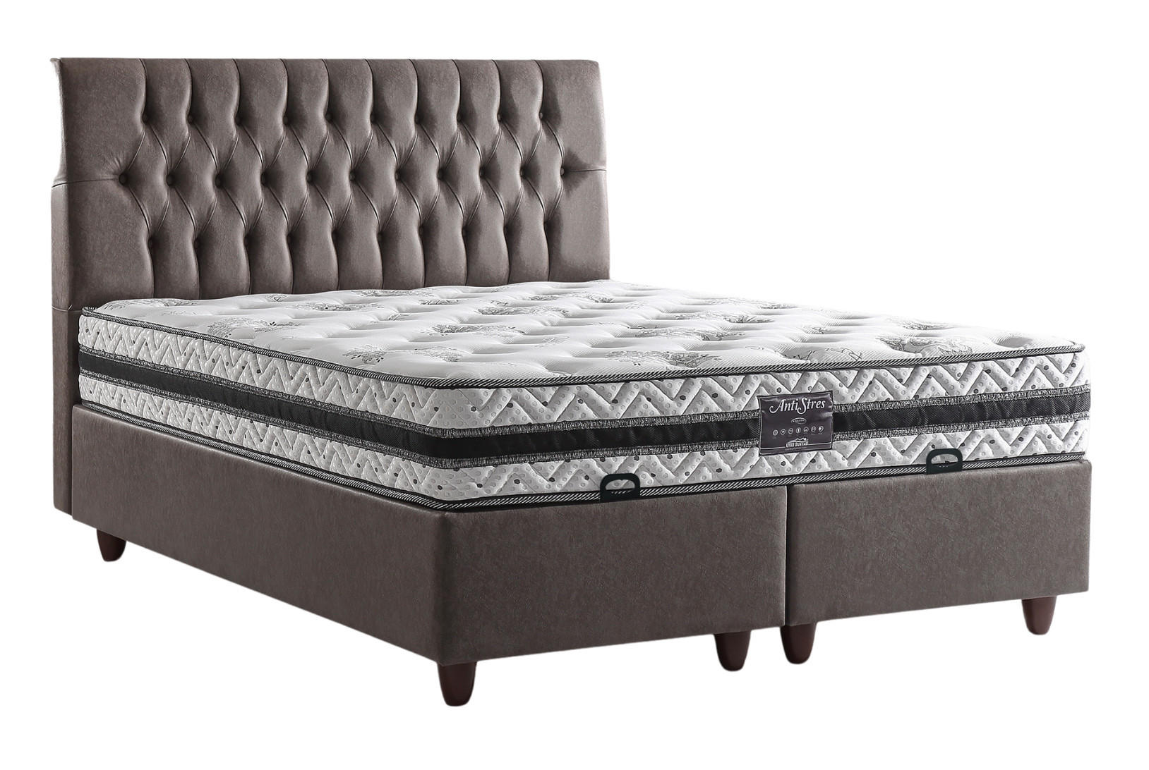 POLSTERBETT AntiStress 180x200 Anthrazit - Anthrazit, Metall (180/200cm) - Villa Möbel