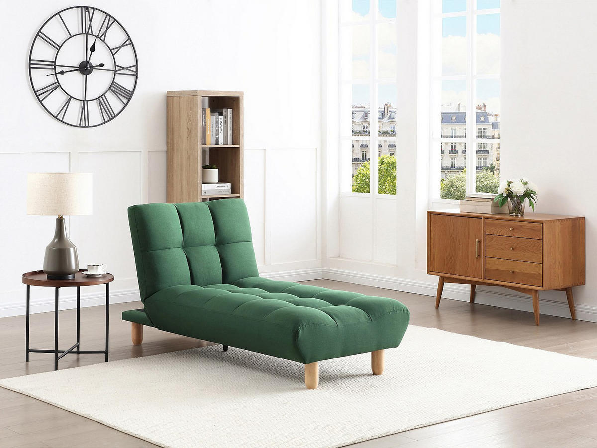 RECAMIERE mit Schlaffunktion - 1 -Sitzer - Polyester - grün - ESTEBAN - Grün, Textil (84/87/165cm) - Vente-Unique