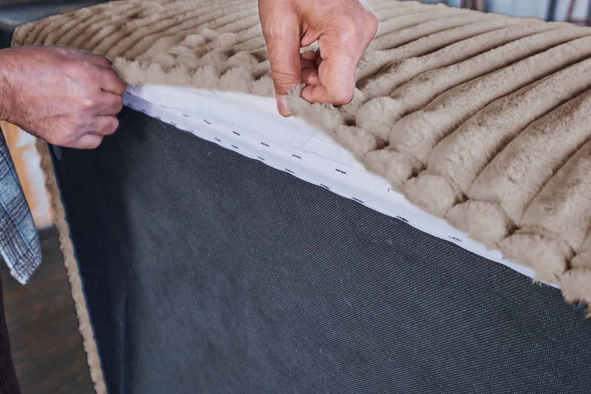 MODULSOFA WIOLO SOFT 2 MODULE 2 KISSEN Taupe Cord - Taupe/Schwarz, Kunststoff/Textil (222/84/111cm) - KAWOLA