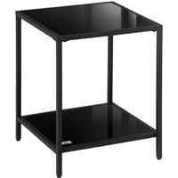 BEISTELLTISCH 40/40/50 cm in Schwarz mit 2 Glasböden - Schwarz, Glas (40/40/50cm) - Flora Grace