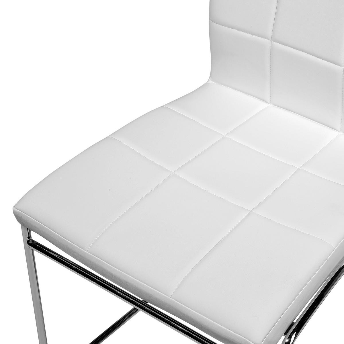 ESSZIMMERSTUHL 2er-Set Kunstleder Weiß Kiron - Weiß, Textil/Metall (50/84/54cm) - Beliani