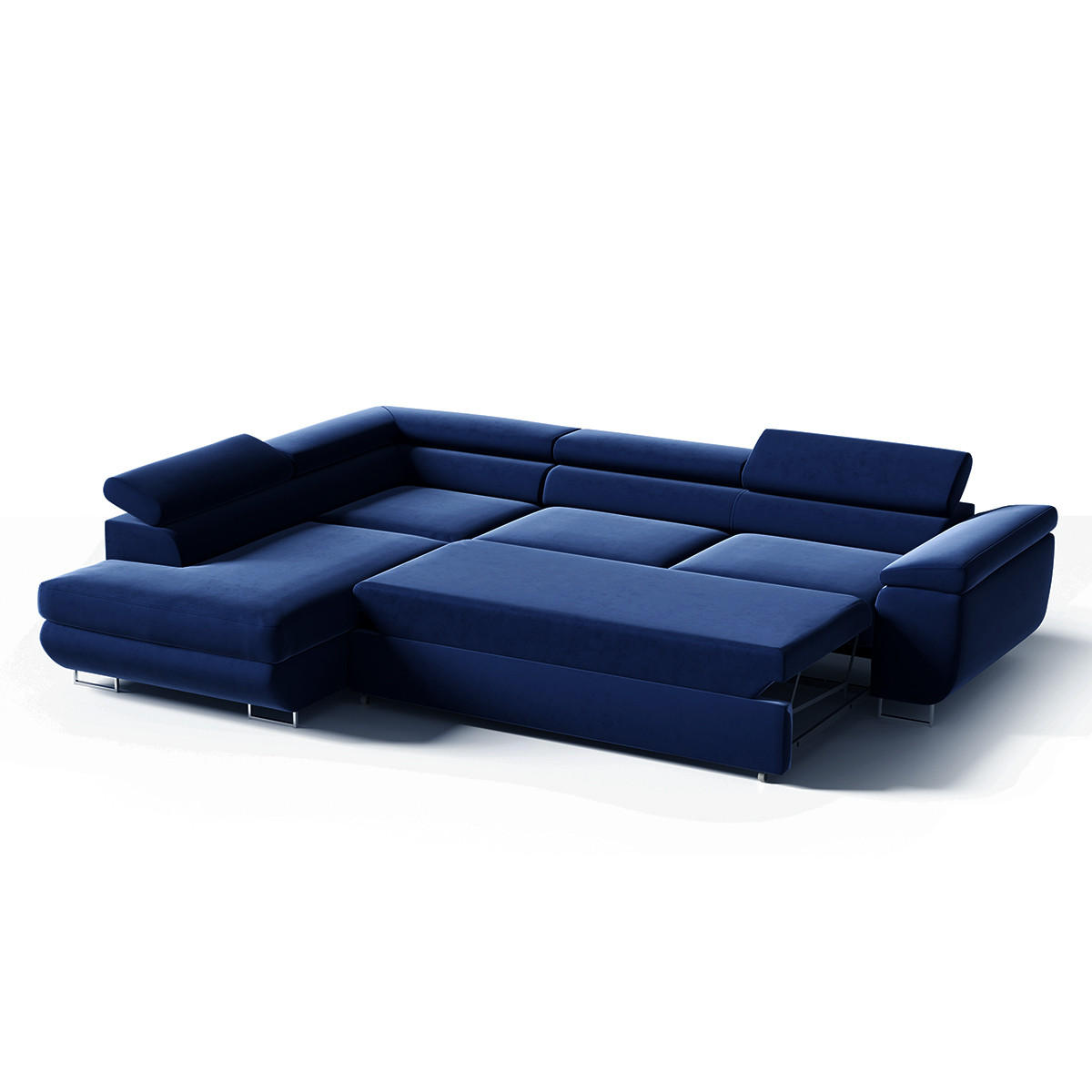 ECKSOFA Lyam 4 Sitzplätze Marineblau - Blau, Holzwerkstoff (271/201cm) - Petits-meubles