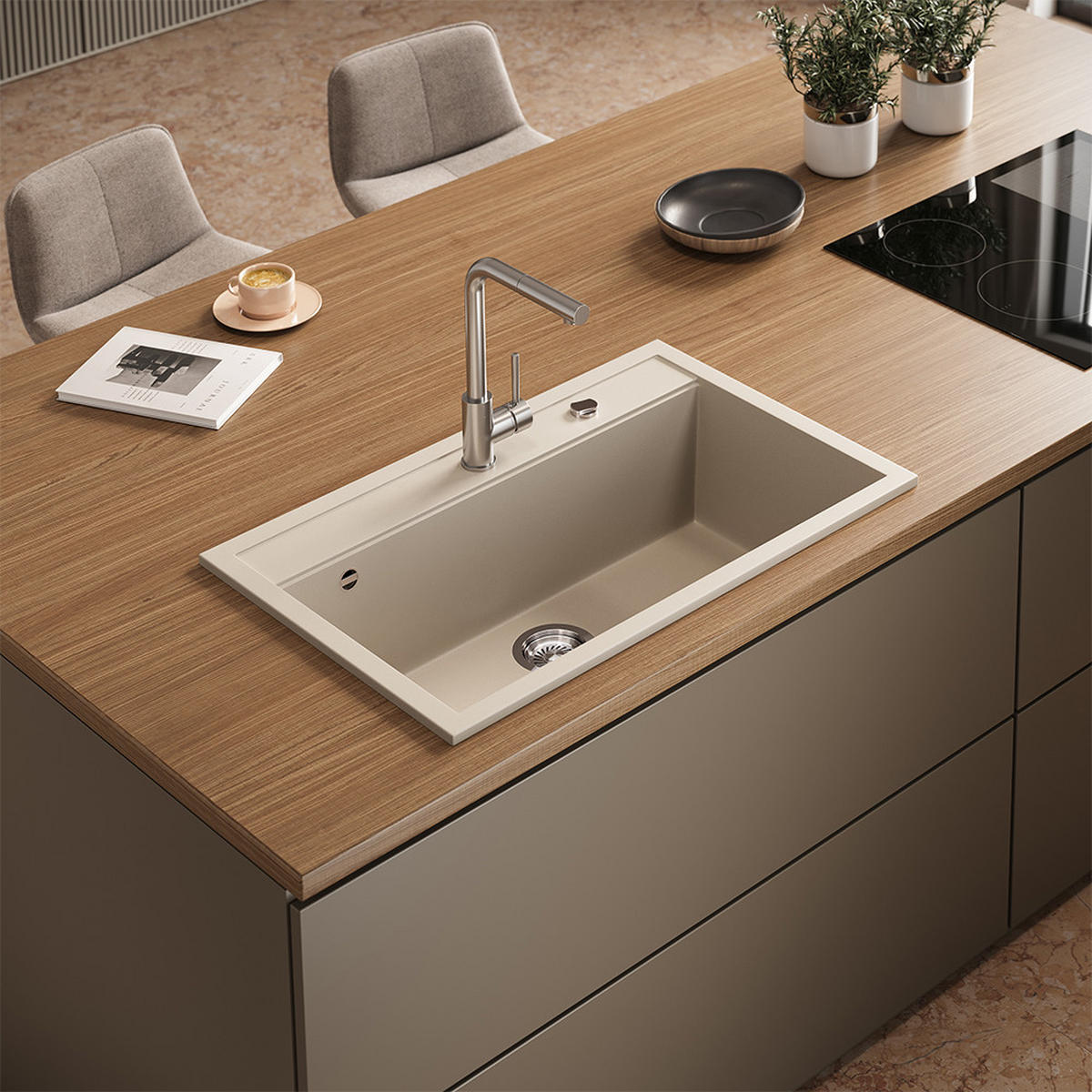 UMYVADLO Sydney Béžová - béžová, keramika (80/20/51cm) - Bergstroem