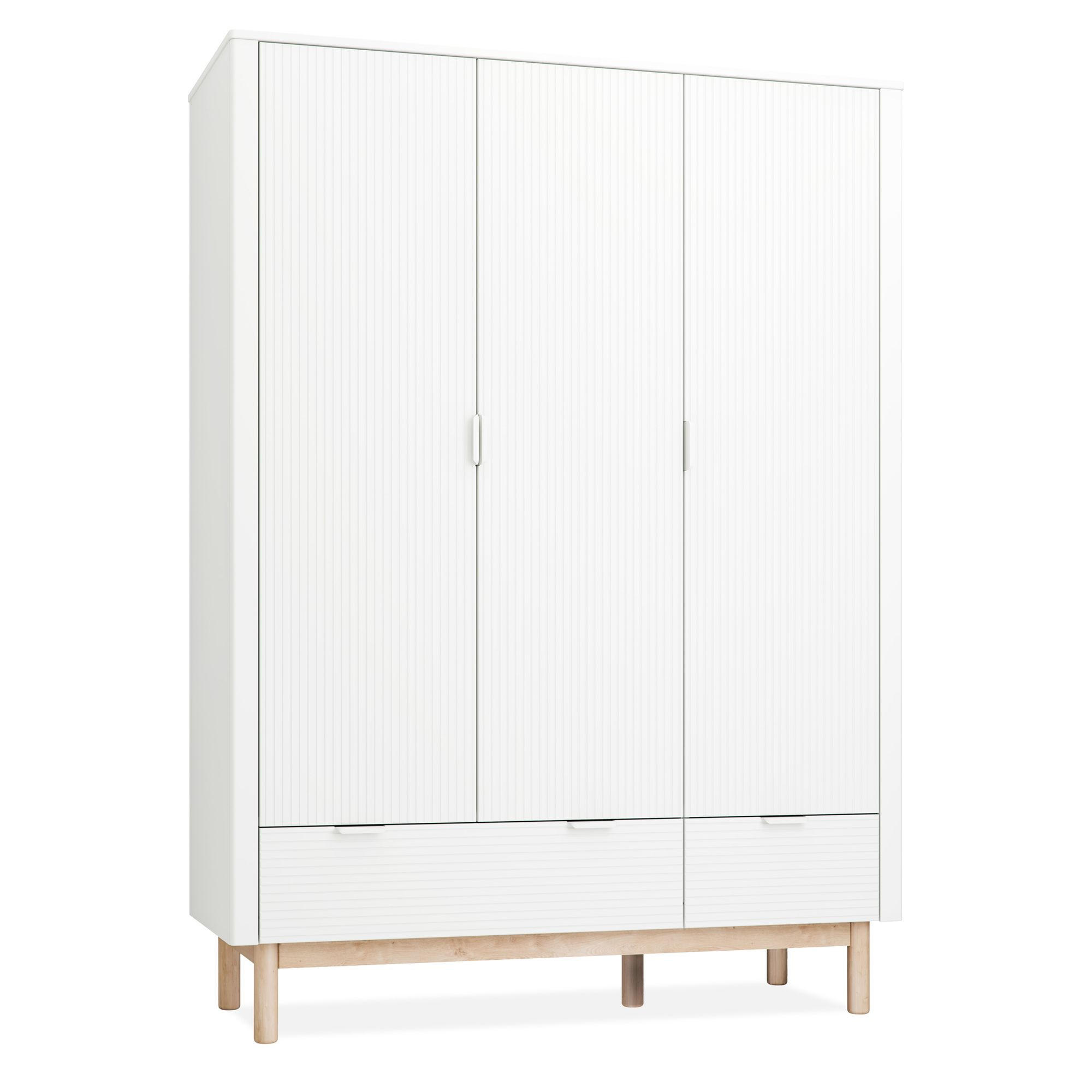 Konsimo® Kleiderschrank Weiß 145x198x53 cm