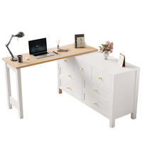 BÜROTISCH mit Schubladen und Aufbewahrung – Weiß Holzoptik - Weiß, Holzwerkstoff (40/120/70cm) - Urban Meuble