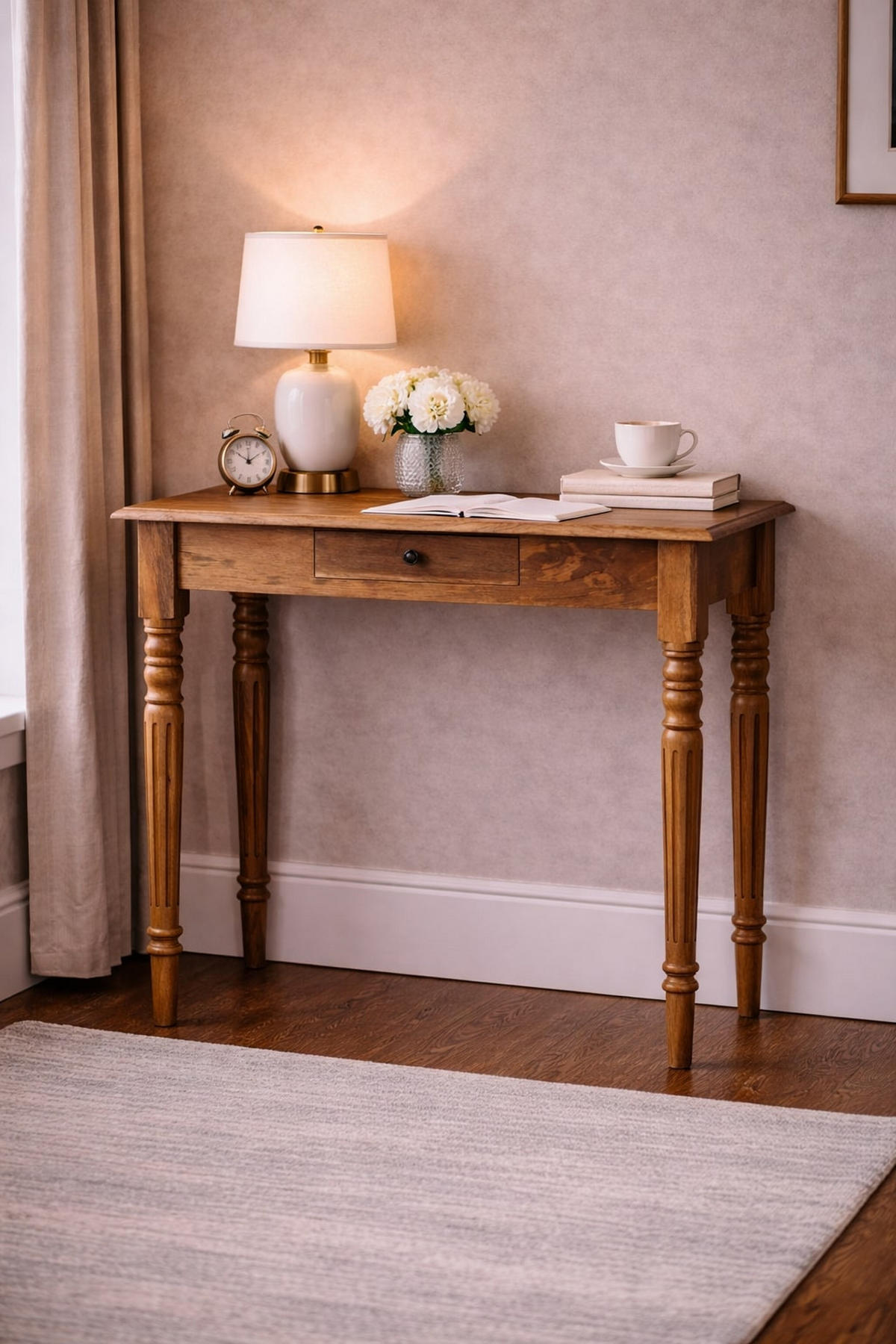 SCHREIBTISCH in Eichenoptik, 1 Schublade, Hellbraun - Braun, Holz (80/45/80cm) - Artisan Furniture