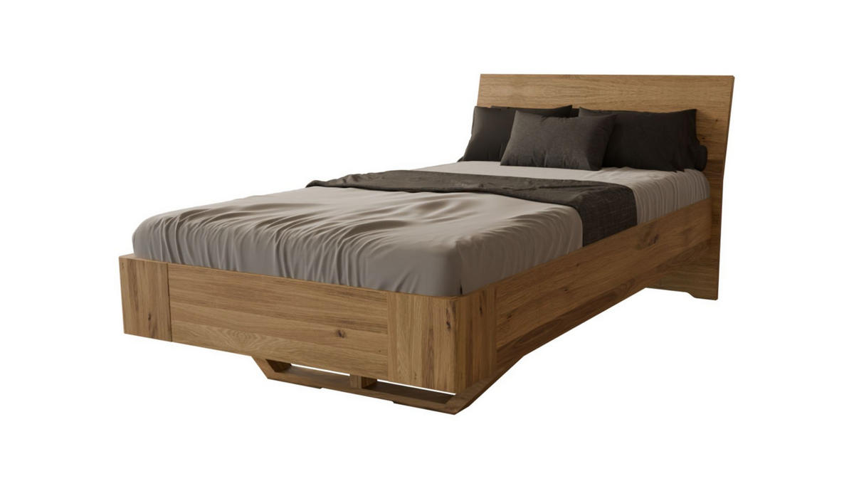 SCHWEBEBETT 100/220 cm aus Wildeiche - Braun, Holz (100/220cm) - MeinMassivholz